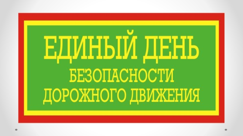 Единый день безопасности дорожного движения
