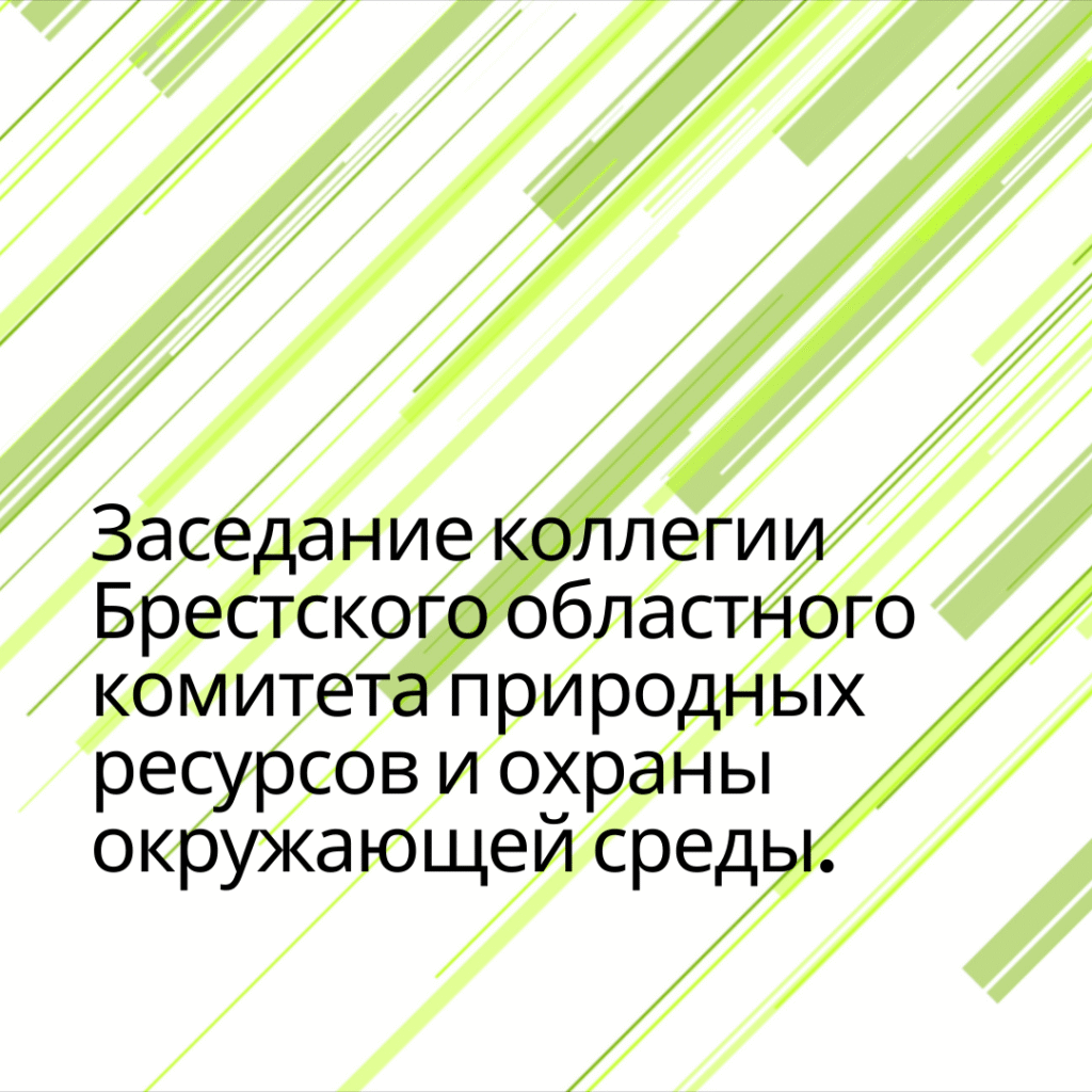 Заседание коллегии Брестского областного комитета природных ресурсов и охраны окружающей среды