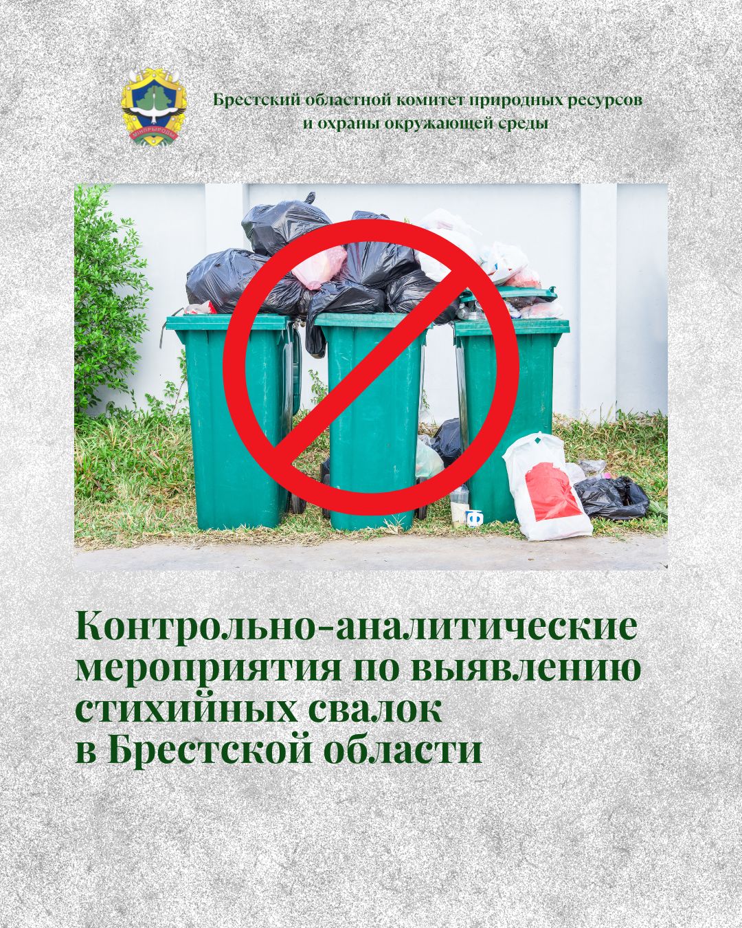 Контрольно-аналитические мероприятия по выявлению стихийных свалок в Брестской области