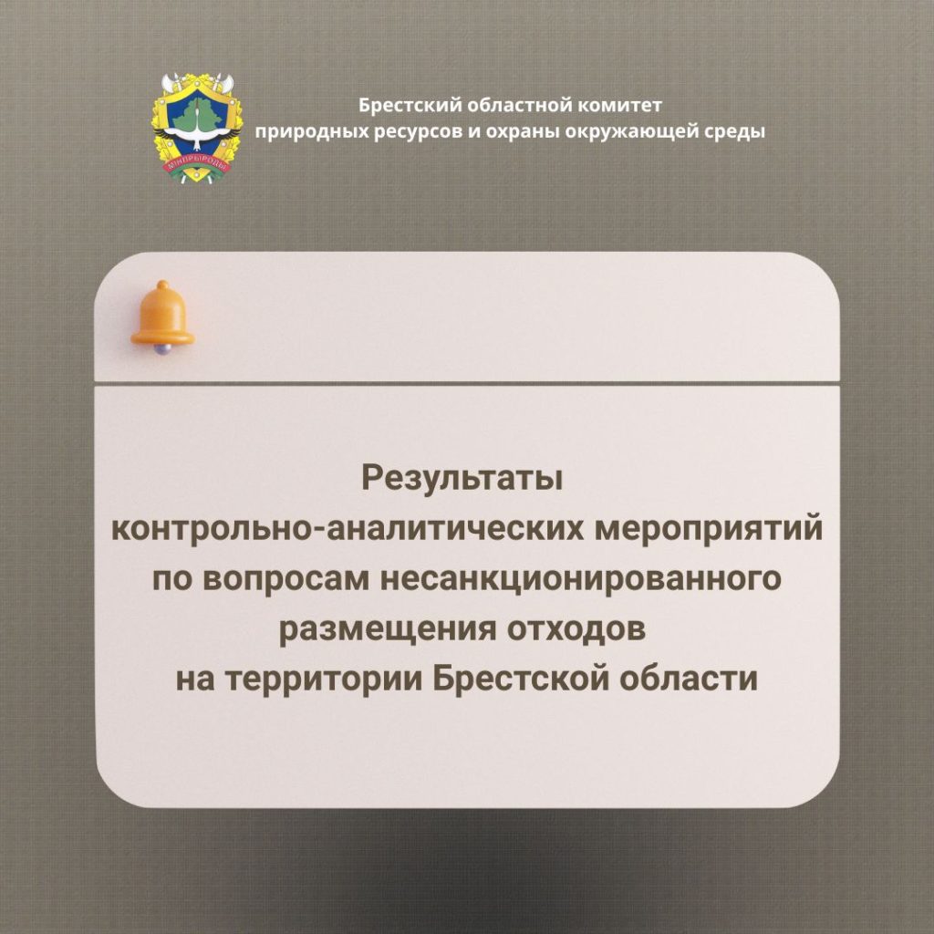 Результаты контрольно-аналитических мероприятий по вопросам несанкционированного размещения отходов на территории Брестской области