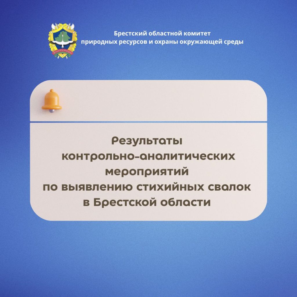 Контрольно-аналитические мероприятия по выявлению стихийных свалок в Брестской области
