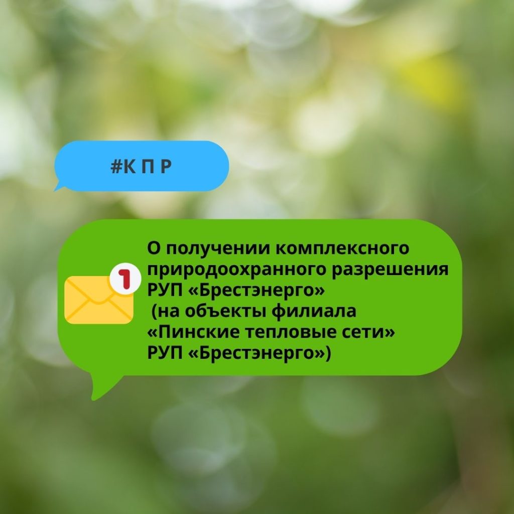 О получении комплексного природоохранного разрешения РУП «Брестэнерго» (на объекты филиала «Пинские тепловые сети» РУП «Брестэнерго»)